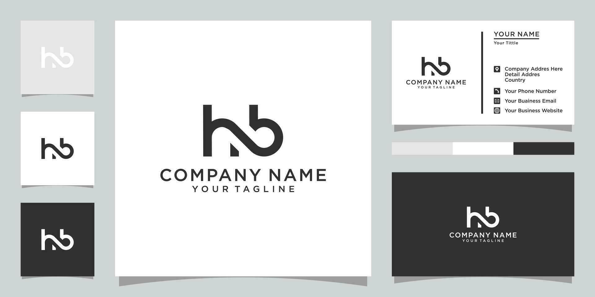 HB or BH initial letter logo design vector