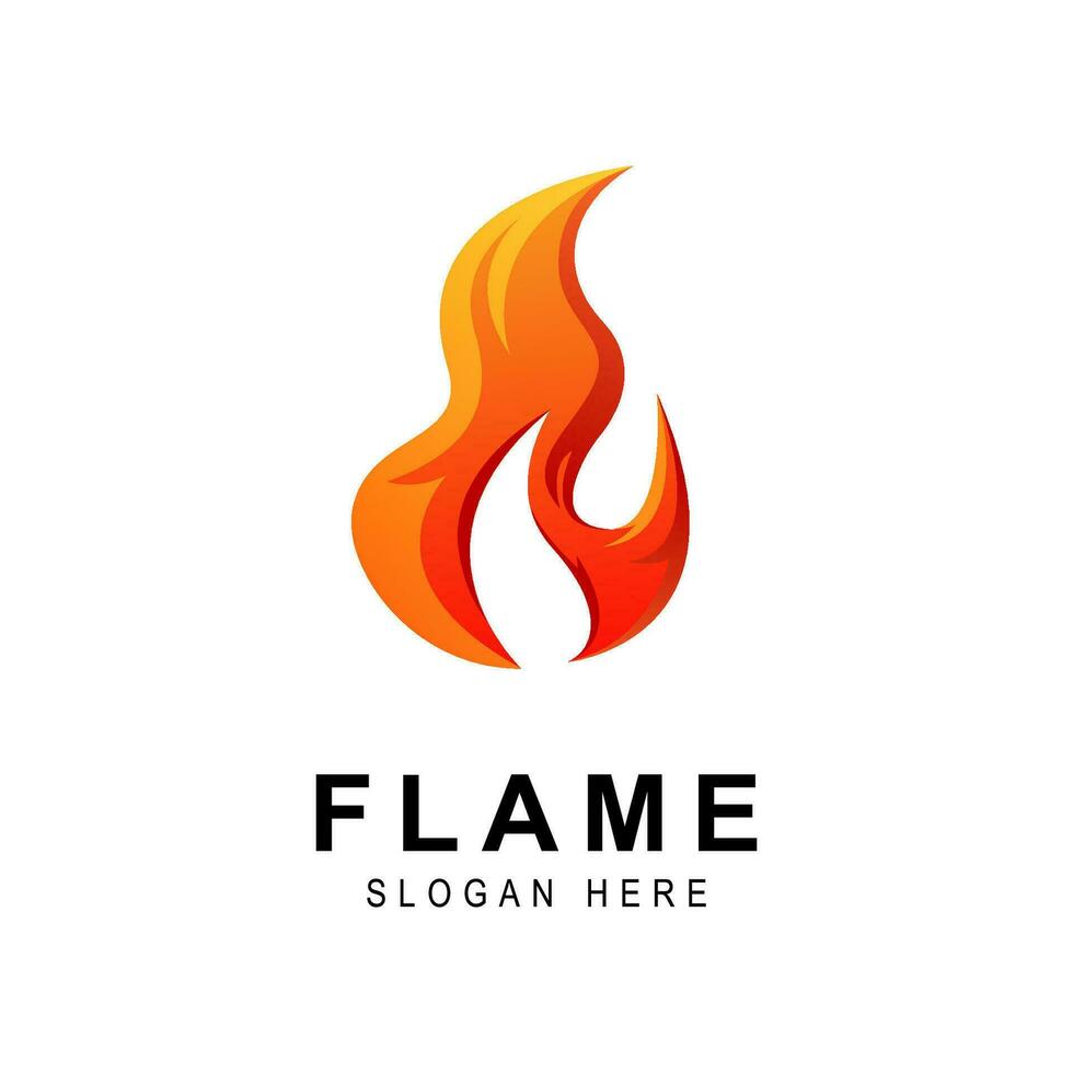 Flame Logo Burning Heat Fire Vector, Fire Logo Template Icon Design vector