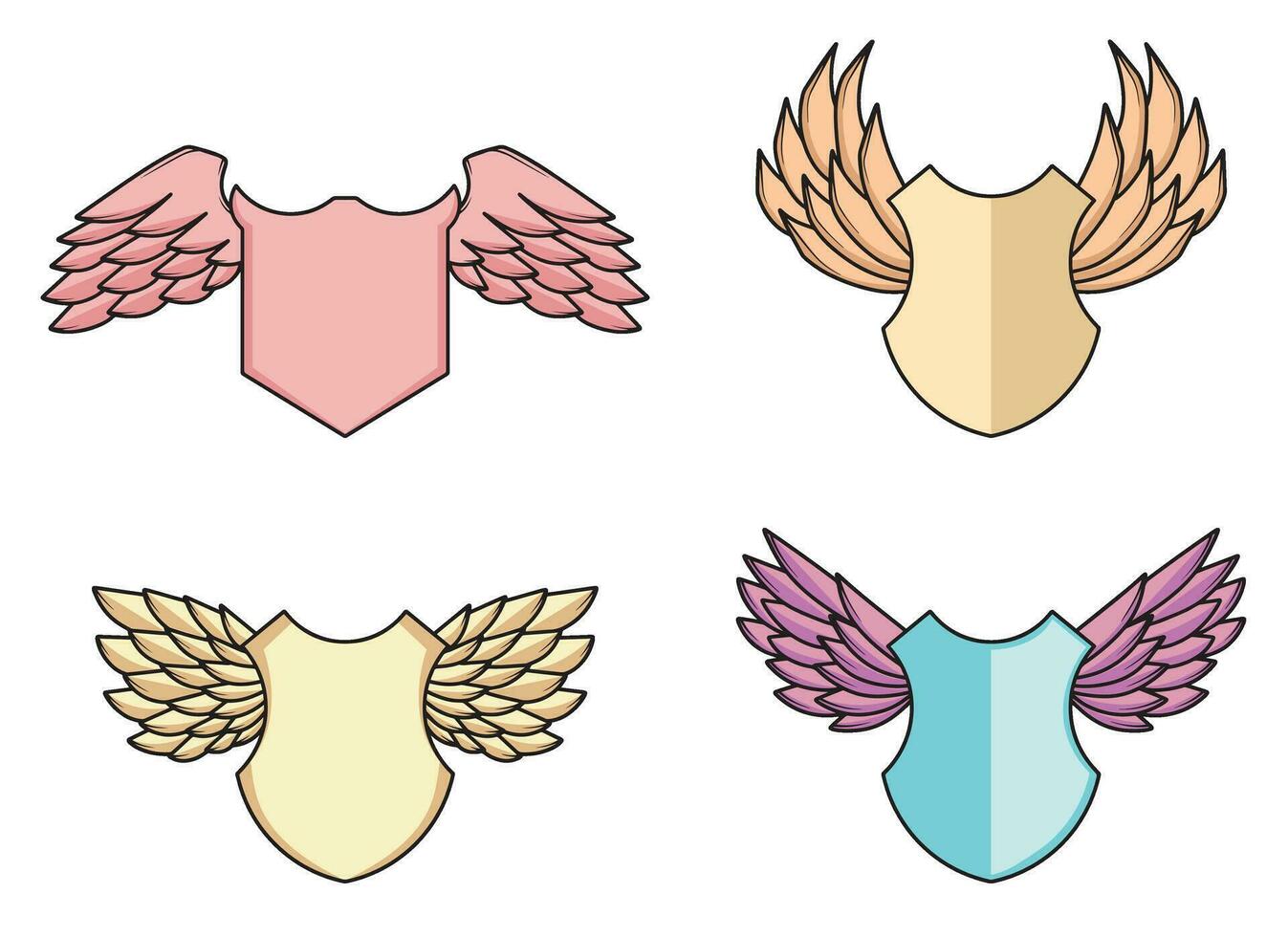 Shield with wings vector