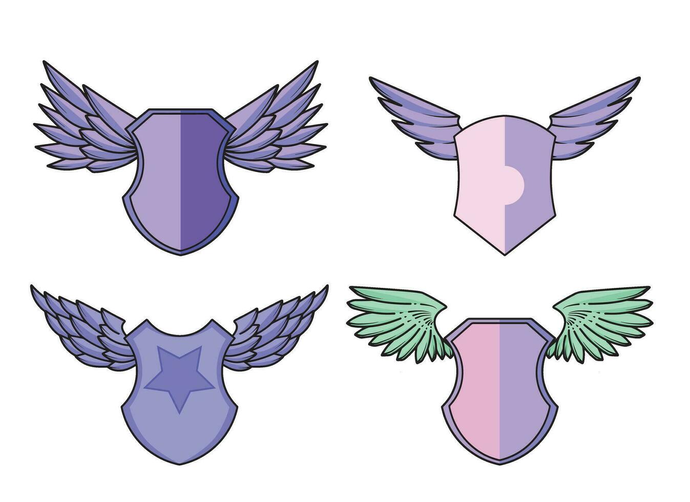 tribal wings shield vector