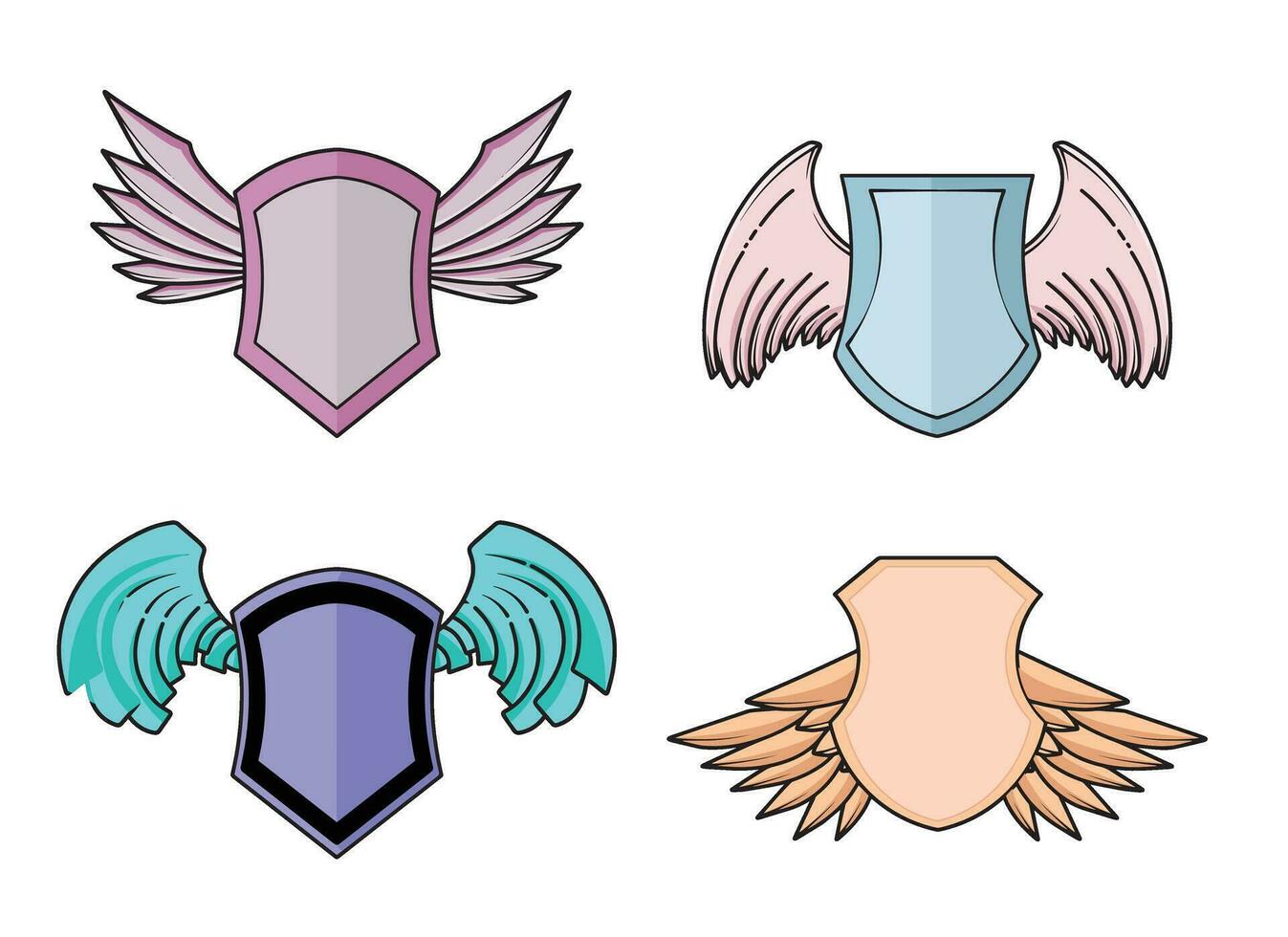 Heraldry shield with angel wings vector