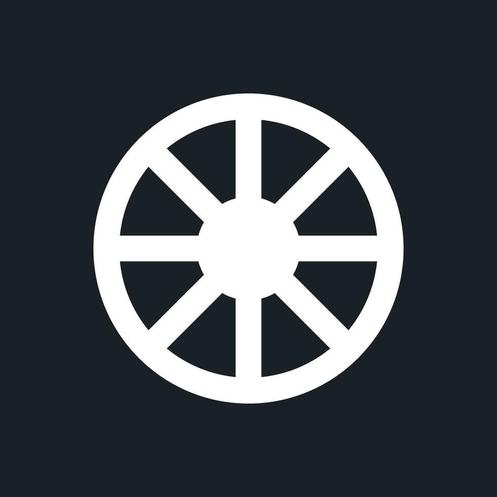 Hue color white pixel perfect solid ui icon. Palette wheel. Video correcting tool. Silhouette symbol for dark mode. Glyph pictogram on black space for web, mobile. Vector isolated image