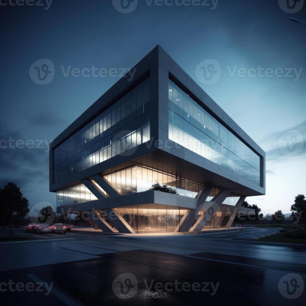 Modern business building. Illustration photo