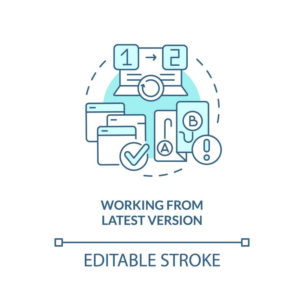 Working from latest version turquoise concept icon. Source code ...