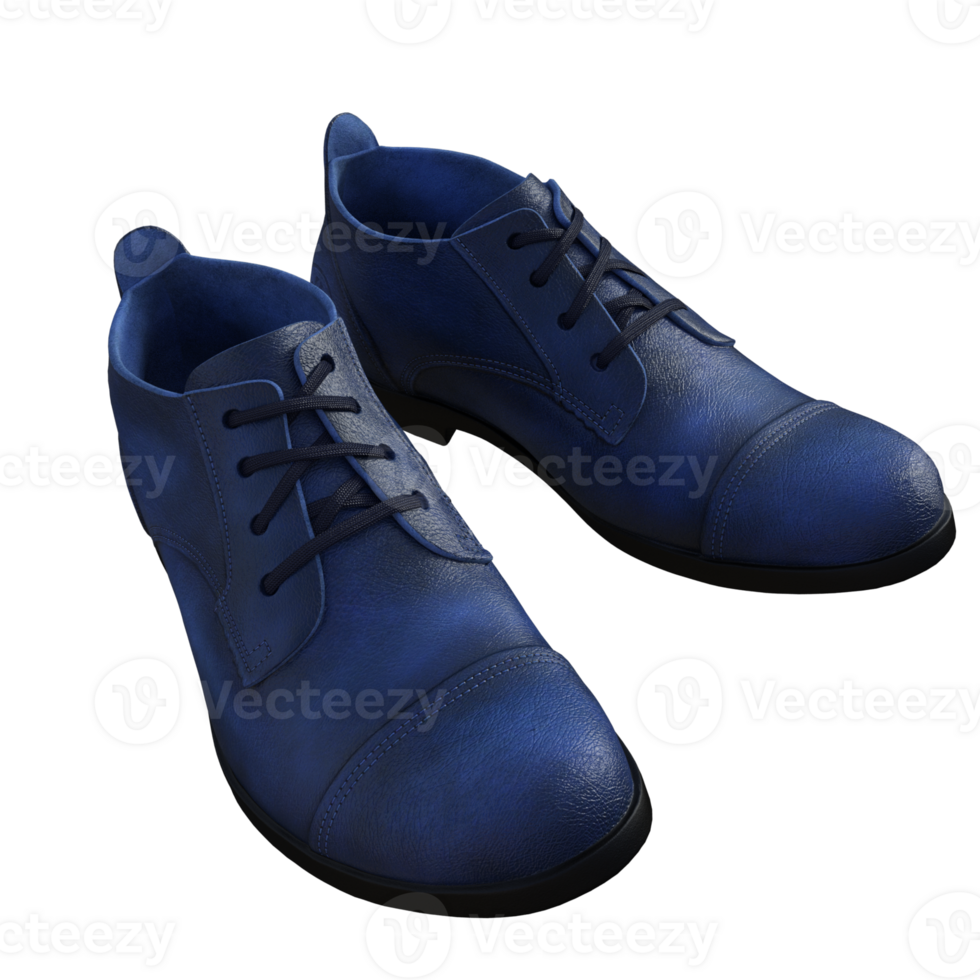 pair of leather shoes isolated 3d png