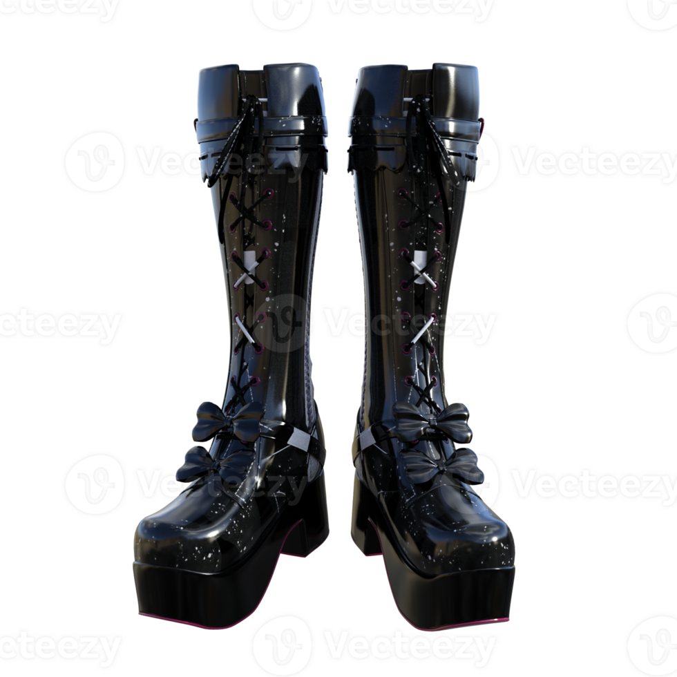 pair of female boots isolated 3d png