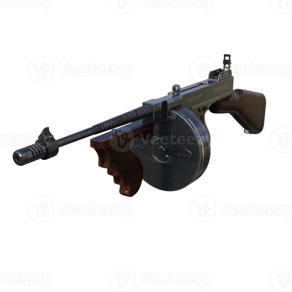 Weapons gun for the army isolated 3d png