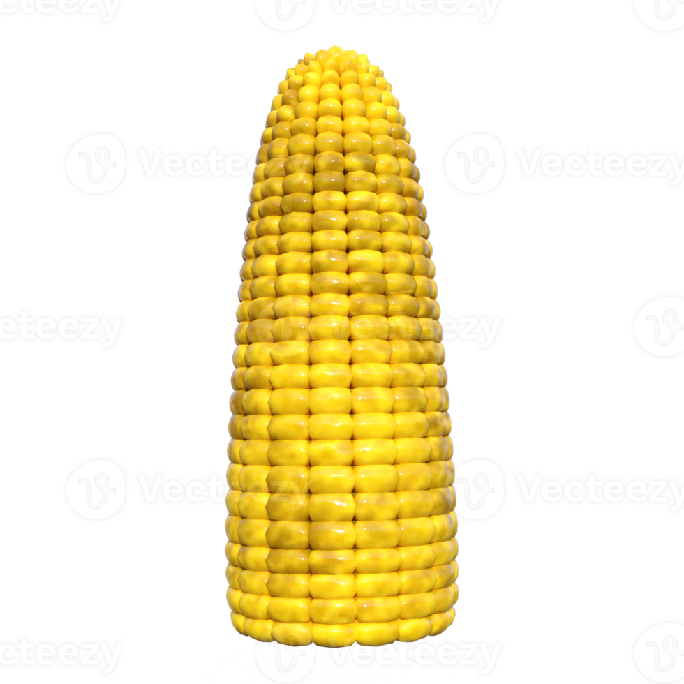 corn cobs isolated 3d png