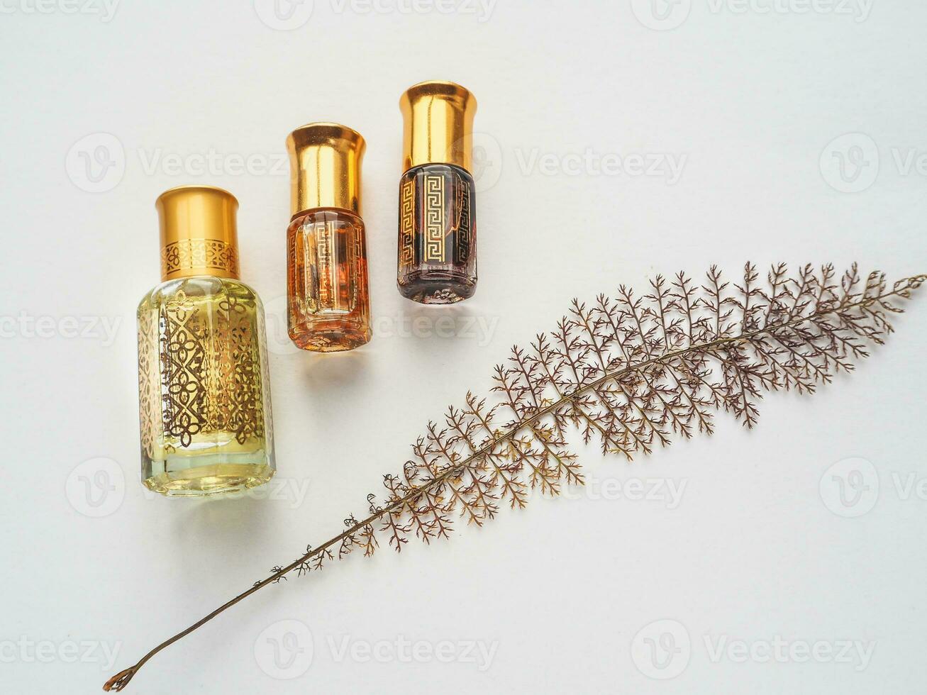 Arab perfume, oil attar in a mini bottles. photo