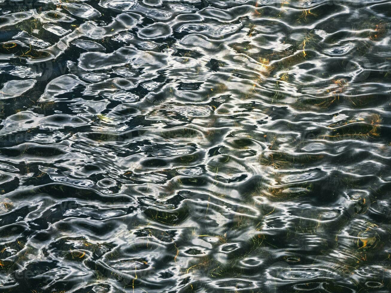 Ripples on the surface of the water. Mountain lake background photo