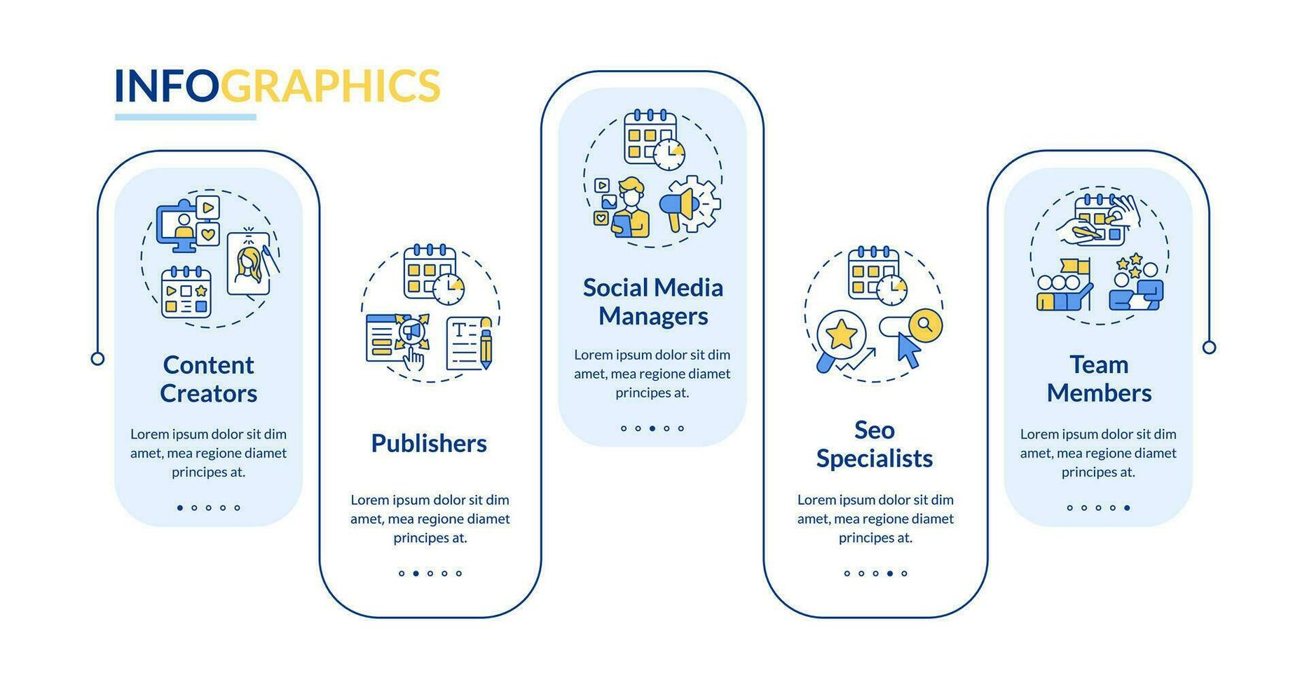 quien lata utilizar editorial calendario rectángulo infografía modelo. datos visualización con 5 5 pasos. editable cronograma informacion cuadro. flujo de trabajo diseño con línea íconos vector