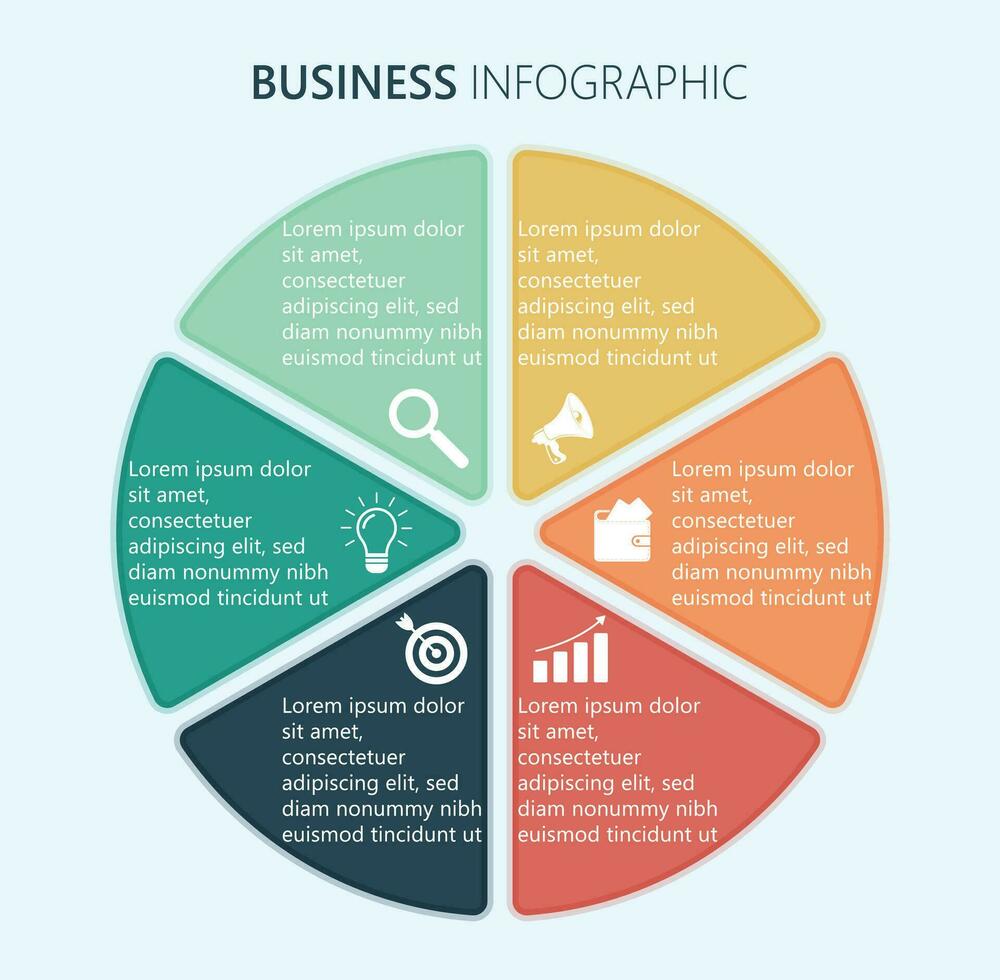 Business Infographic Template, Eight Work Process Circle, Advertising Pie Chart Diagram Presentation vector