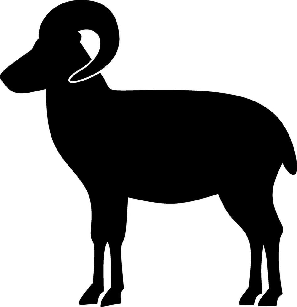 Ram icon vector illustration. Silhouette ram sheep icon for livestock, food, animal and eid al adha event. Graphic resource for qurban design in islam and muslim culture