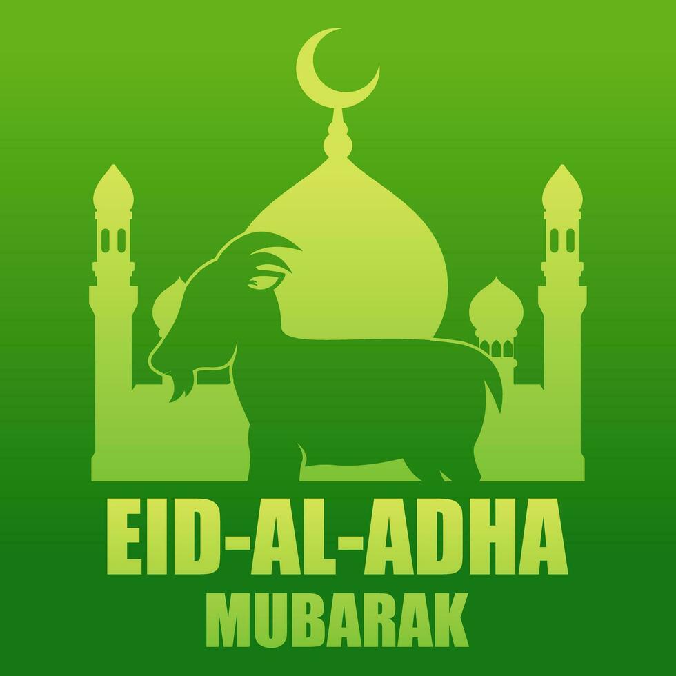 eid Alabama adha vector ilustración para islam cultura. qurban diseño de cabra y mezquita para eid Alabama adha mubarak. islámico diseño de qurban para Alabama adha evento celebracion en musulmán cultura y islam religión