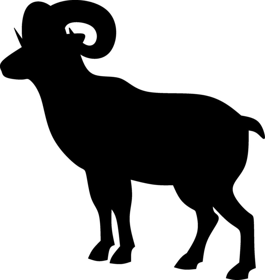 Ram icon vector illustration. Silhouette ram sheep icon for livestock, food, animal and eid al adha event. Graphic resource for qurban design in islam and muslim culture
