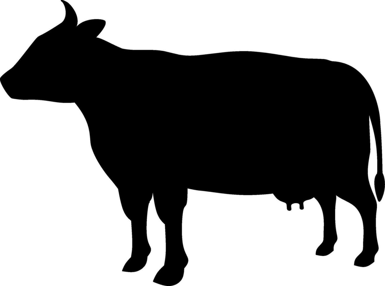 Cattle icon vector illustration. Silhouette cow icon for livestock, food, animal and eid al adha event. Graphic resource for qurban design in islam and muslim culture