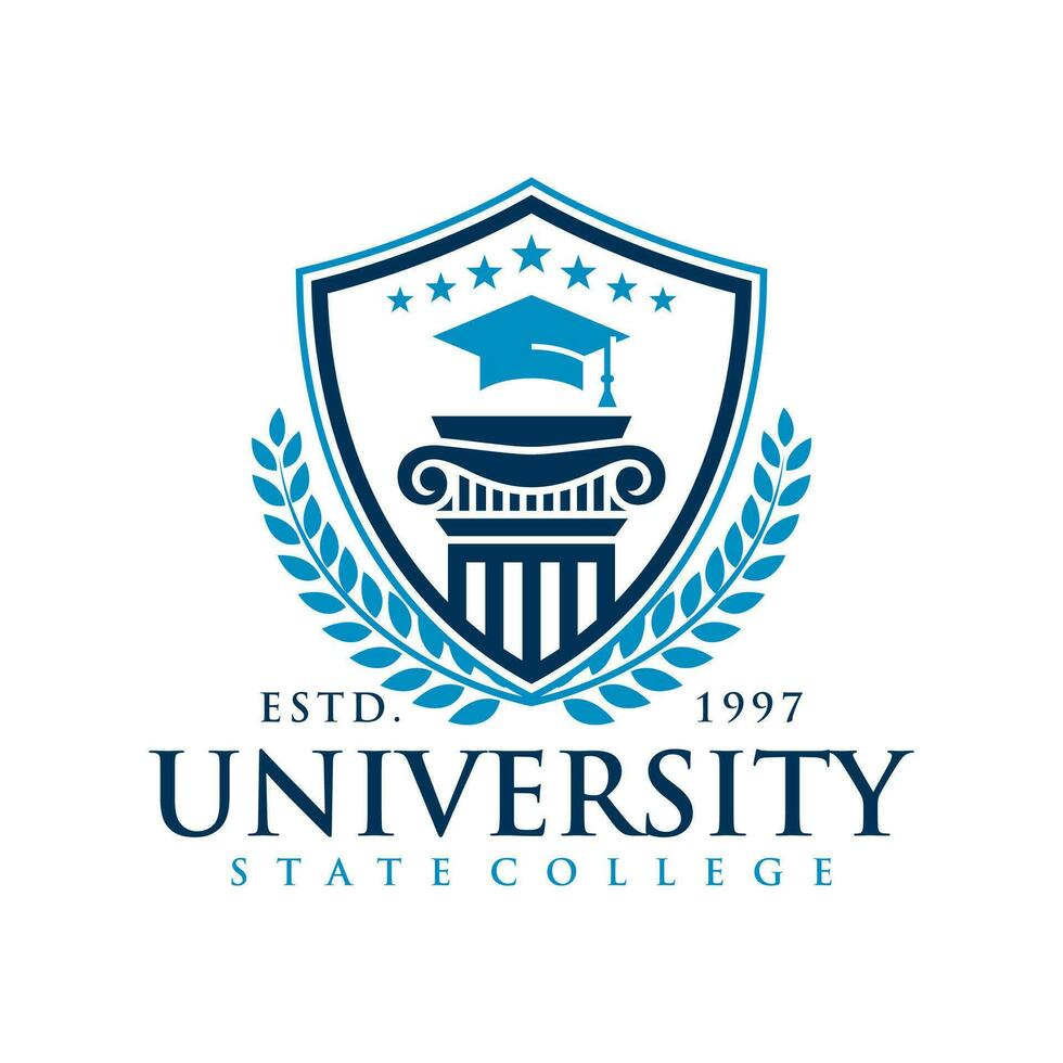 Education badge logo design. University high school emblem. Vector Logo Template