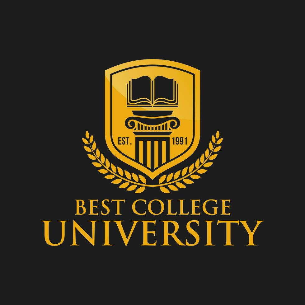 Education badge logo design. University high school emblem. Vector Logo Template