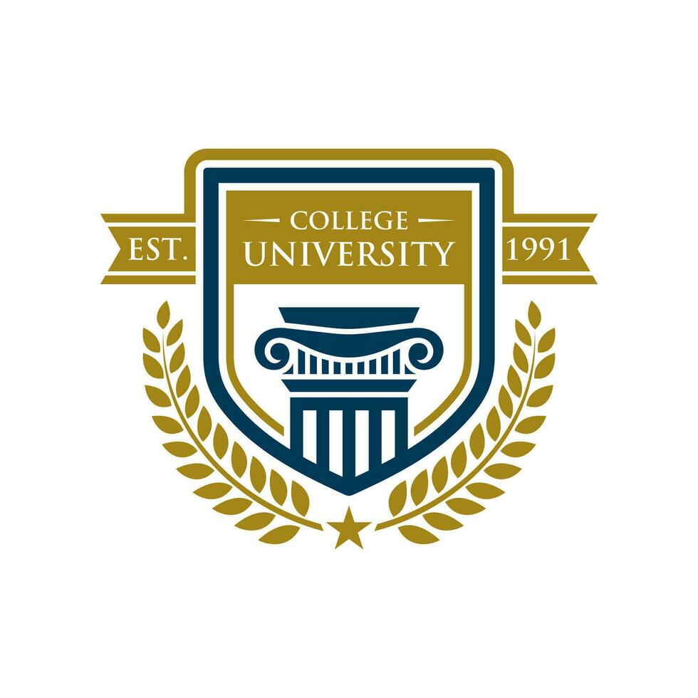 Education badge logo design. University high school emblem. Vector Logo Template