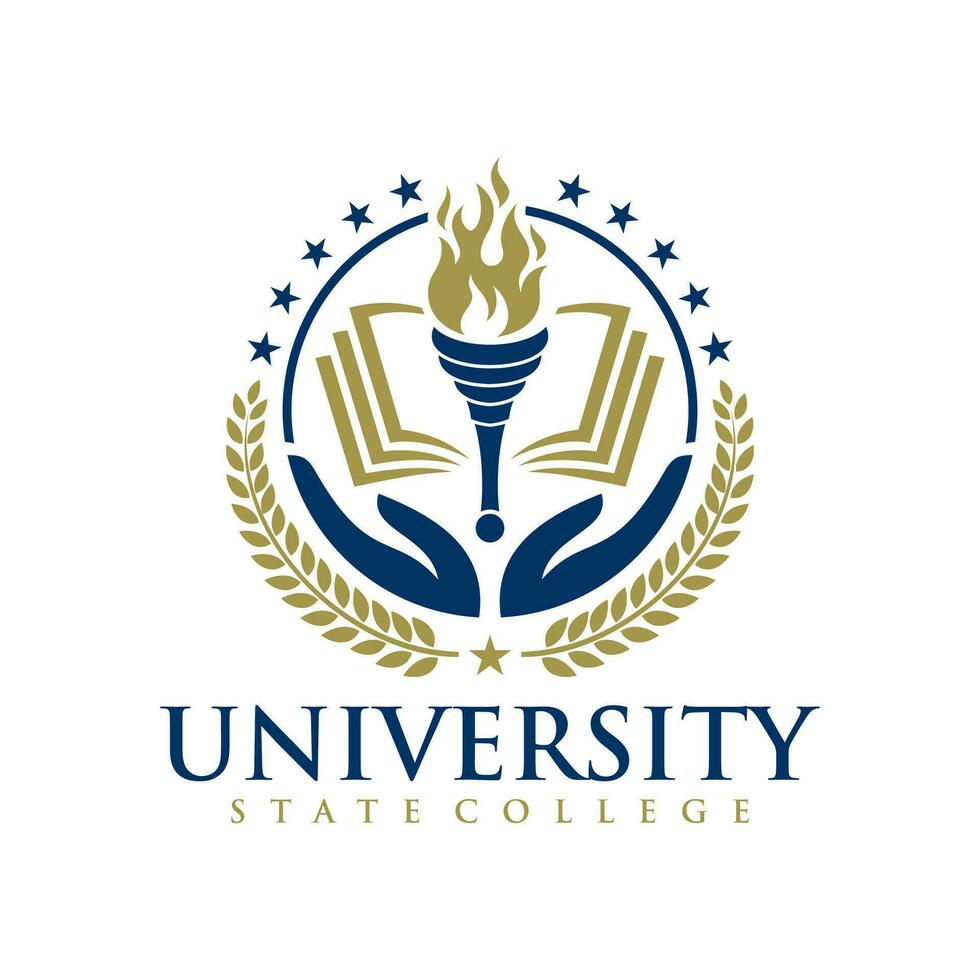 Education badge logo design. University high school emblem. Vector Logo Template