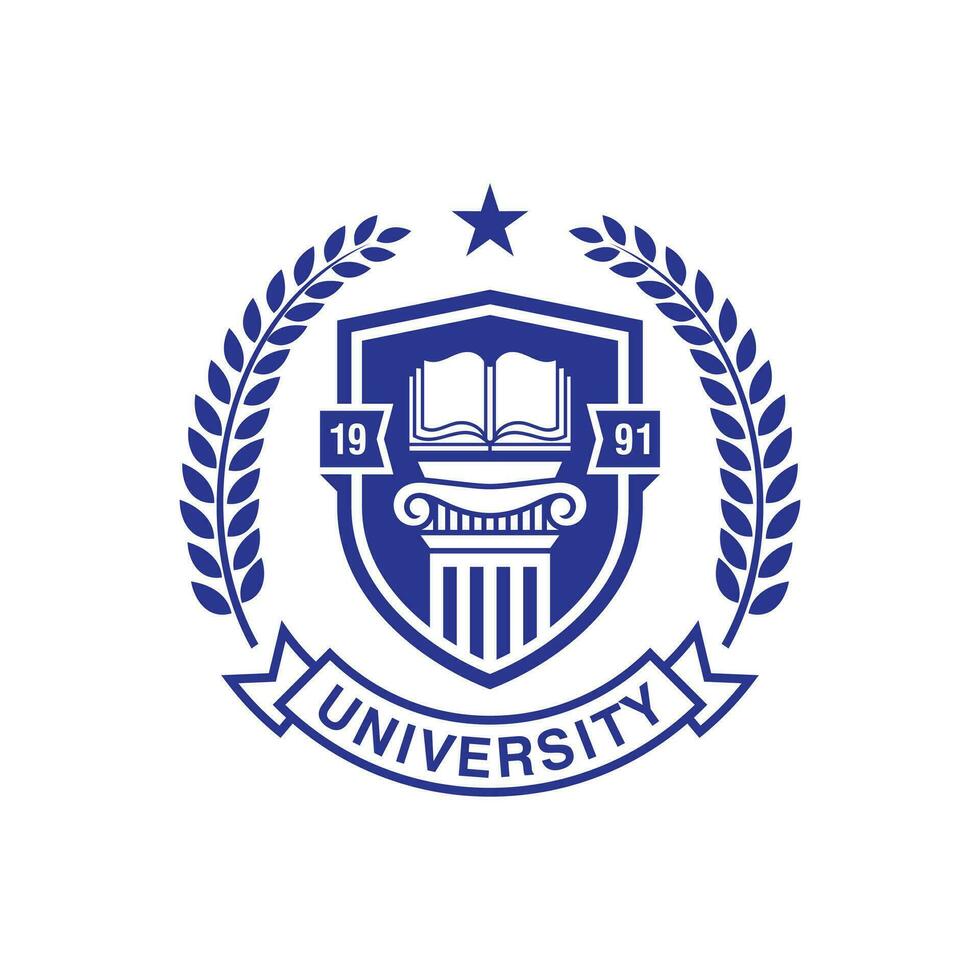 Education badge logo design. University high school emblem. Vector Logo Template