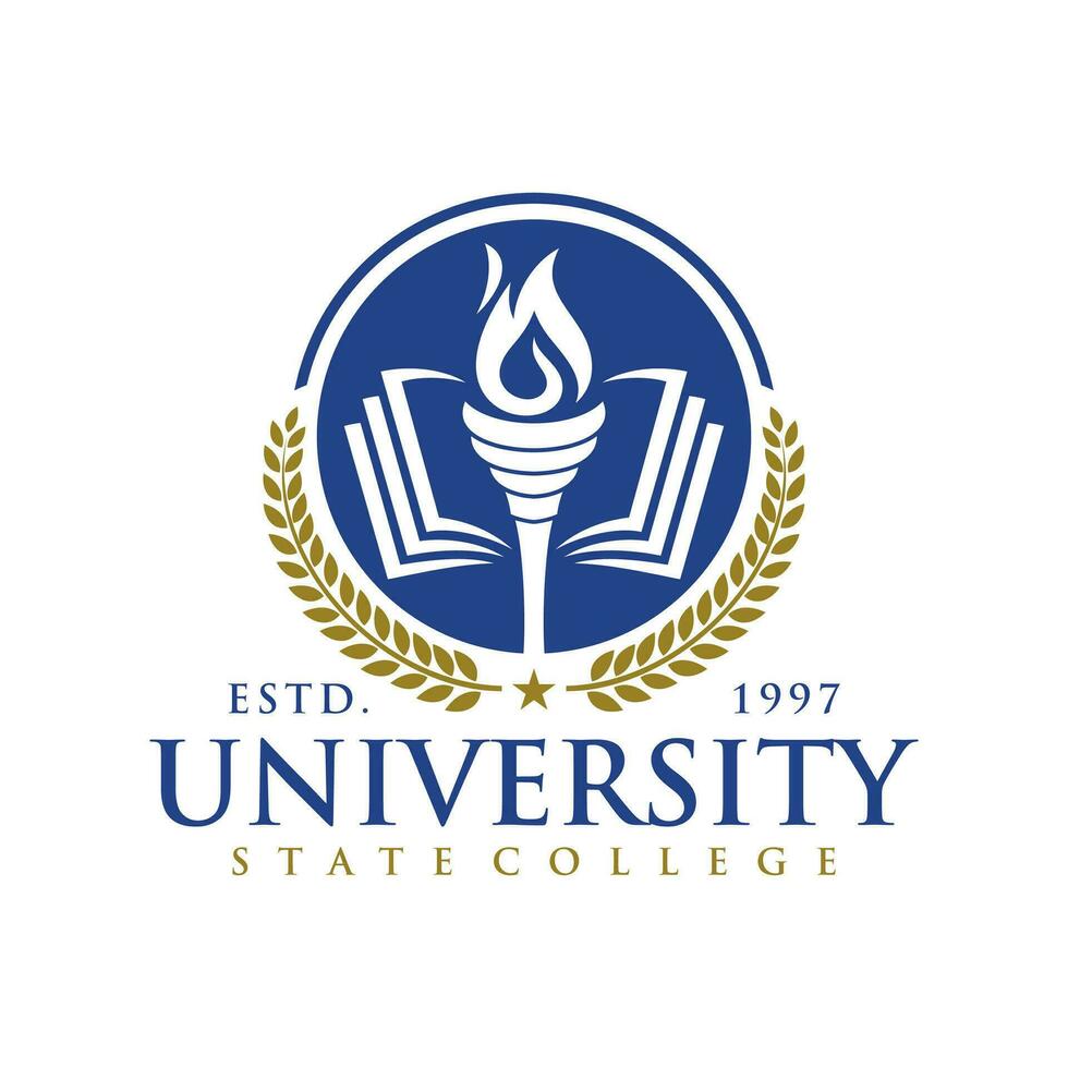 Education badge logo design. University high school emblem. Vector Logo Template