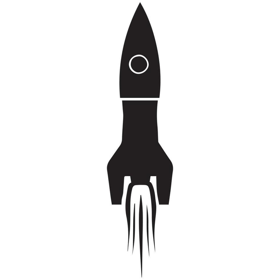 Rocket Vector Silhouette Illustration black color