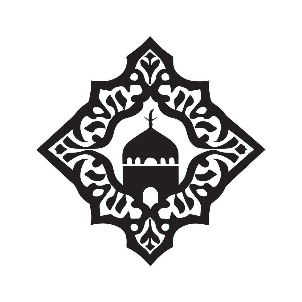 Islamic Ornament Vector Design Illustration, Islamic Floral Vector