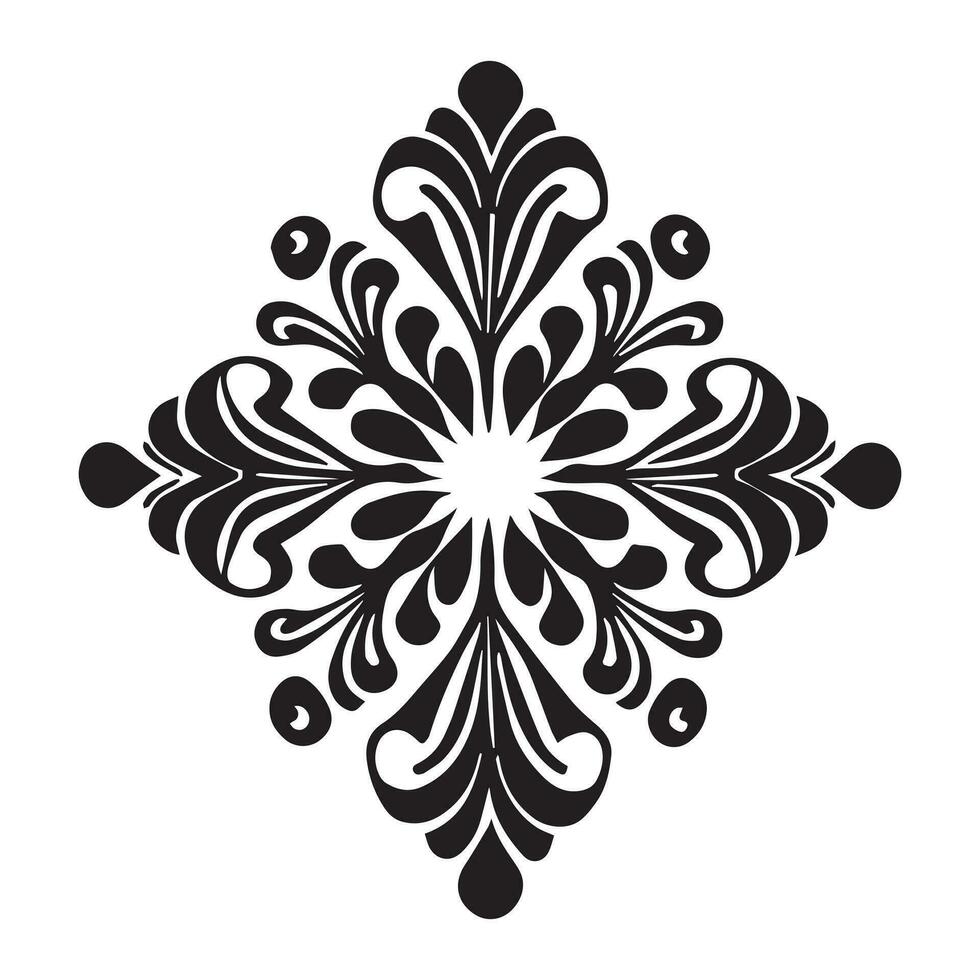 Floral Flower Icon Vector Illustration Black Color