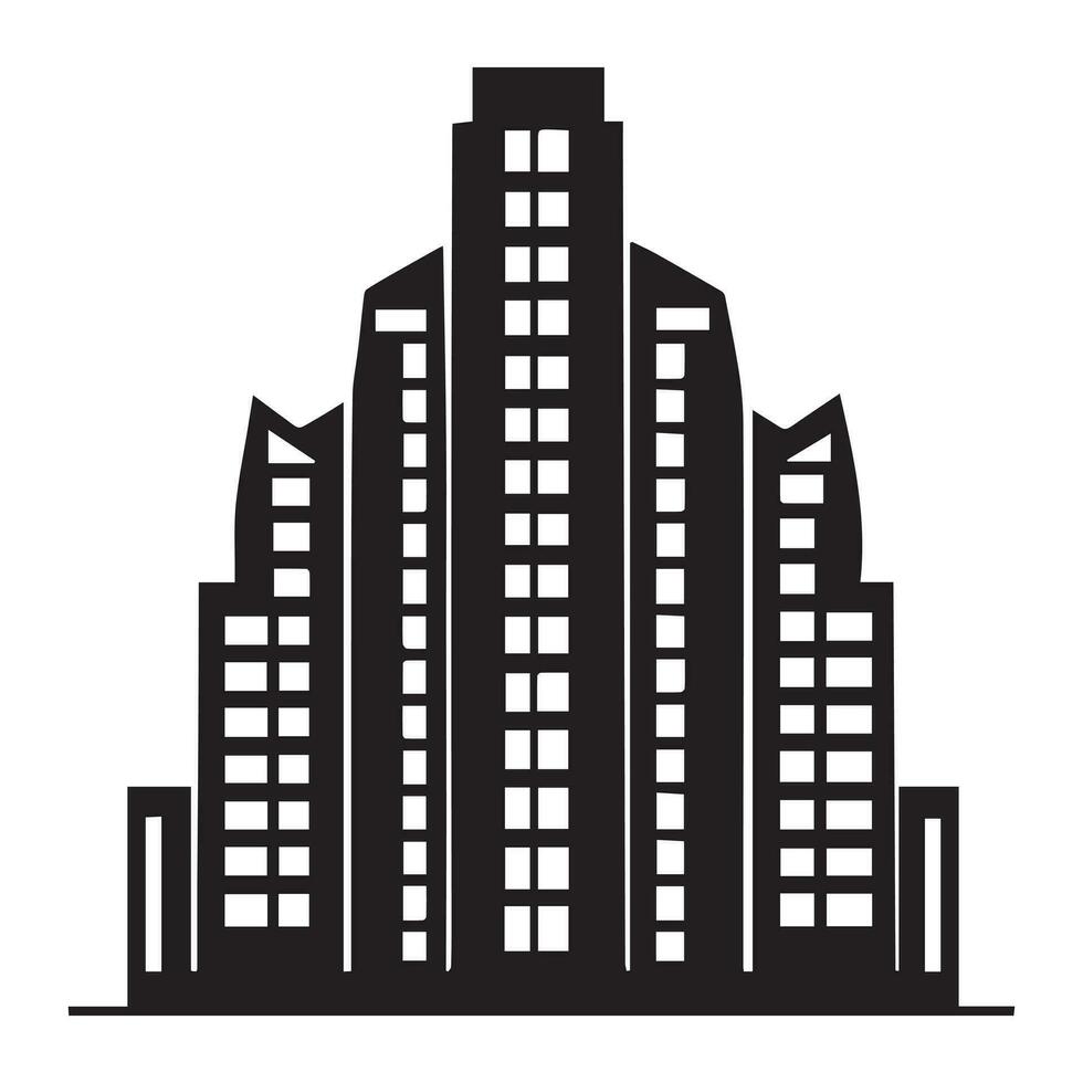 Tall Building Vector Silhouette