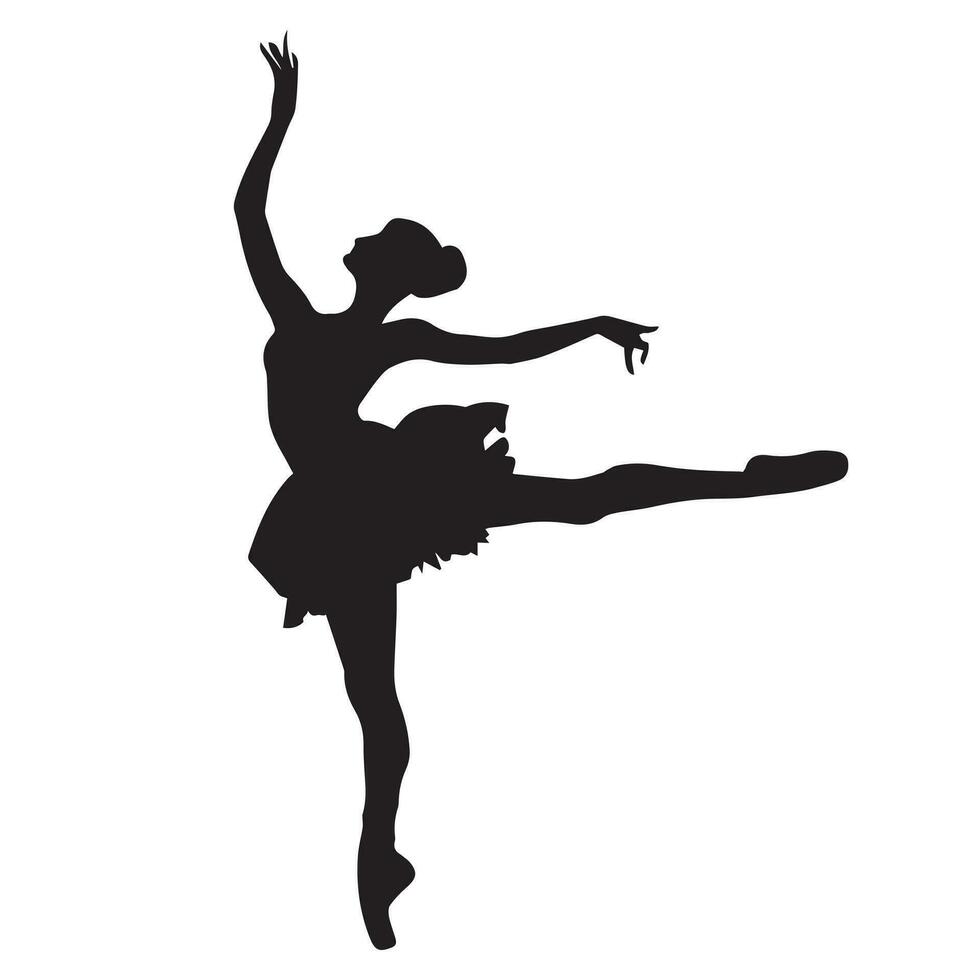 A Dancing Girl Vector Silhouette Illustration