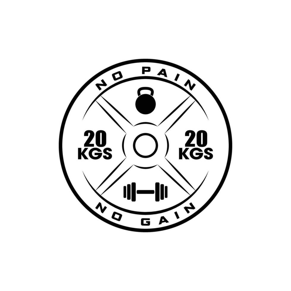 Vector Black and White barbell Plate logo 24765995 Vector Art at Vecteezy