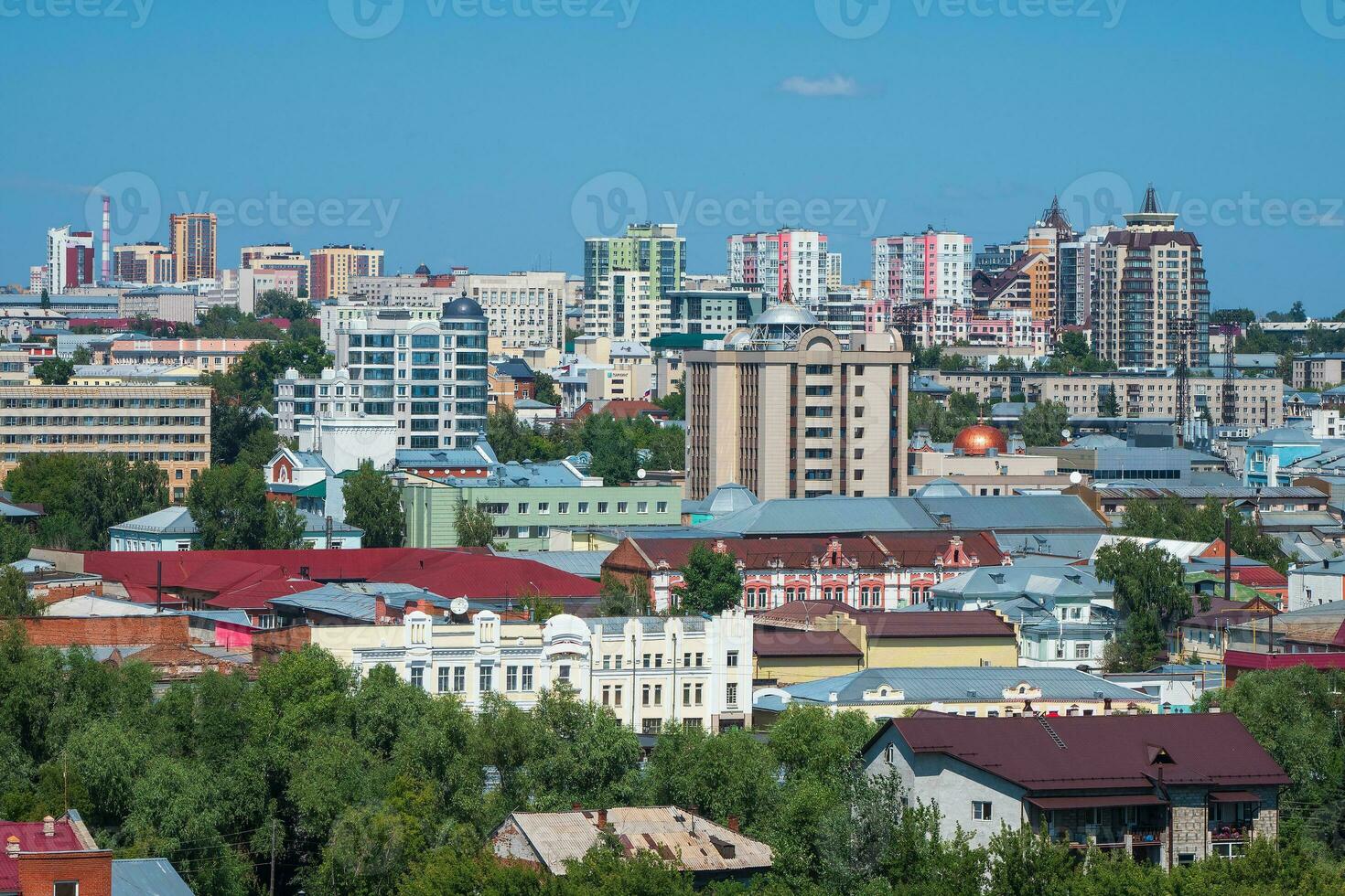 View of a modern city, a new neighborhood urban background. photo