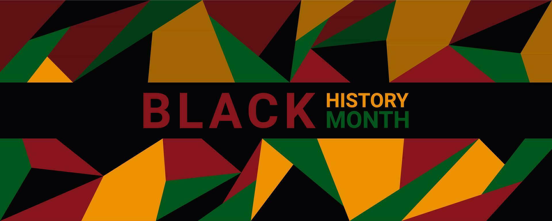 Vector illustration poster, card, banner, background with abstraction geometric shapes. Black History Month and African American History. Celebrated annual in Great Britain and USA.