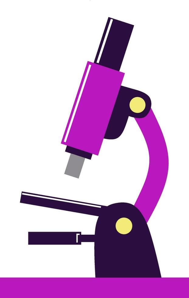 Microscope science purple vector cartoon illustration