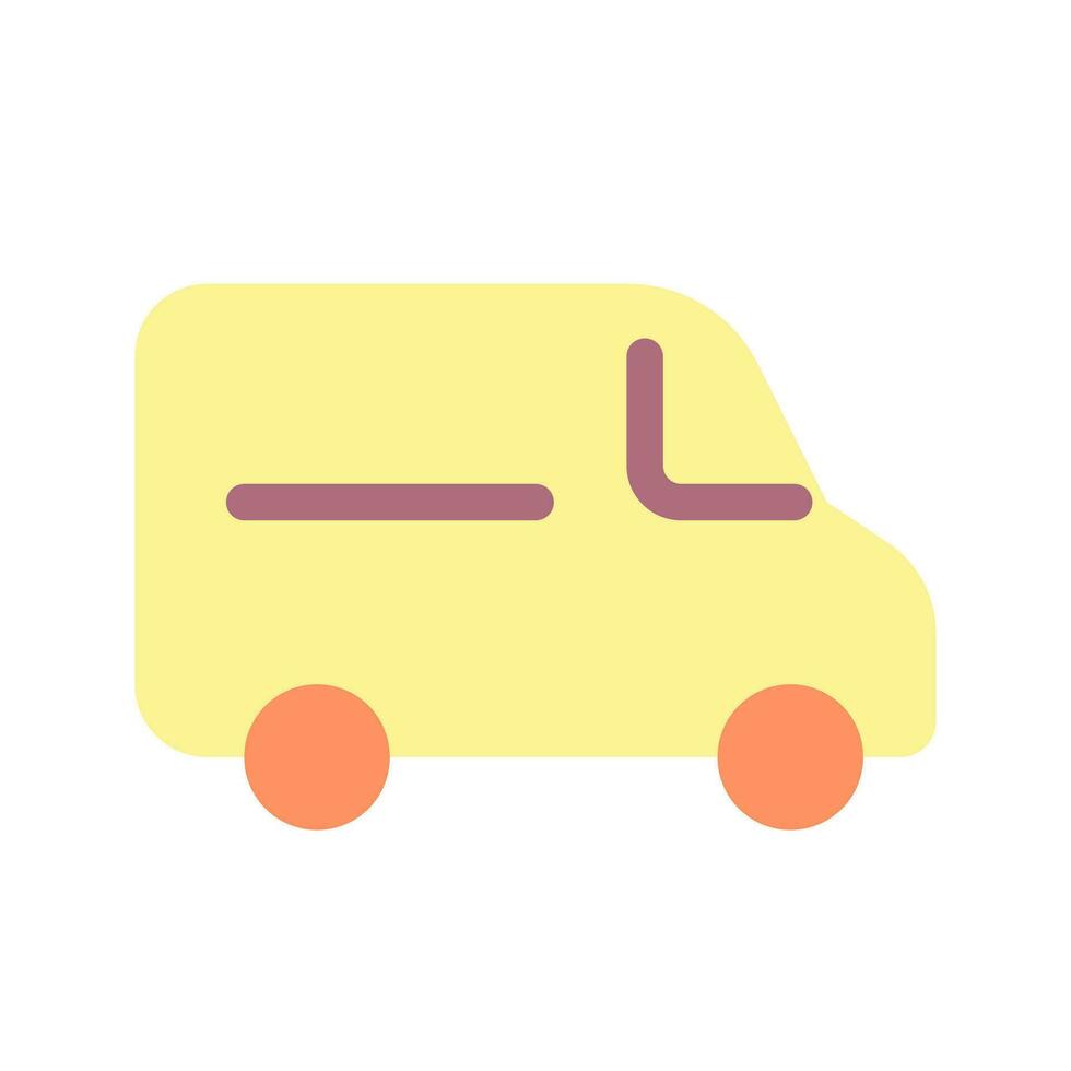 Van flat color ui icon. Small cargo automobile. Transportation service for customer. Simple filled element for mobile app. Colorful solid pictogram. Vector isolated RGB illustration