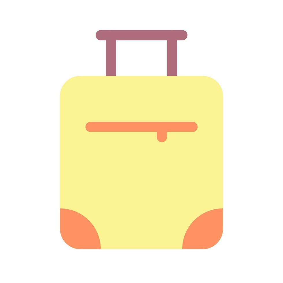 maleta plano color ui icono. paquete con viajero pertenencias. preparar equipaje para viaje. sencillo lleno elemento para móvil aplicación vistoso sólido pictograma. vector aislado rgb ilustración
