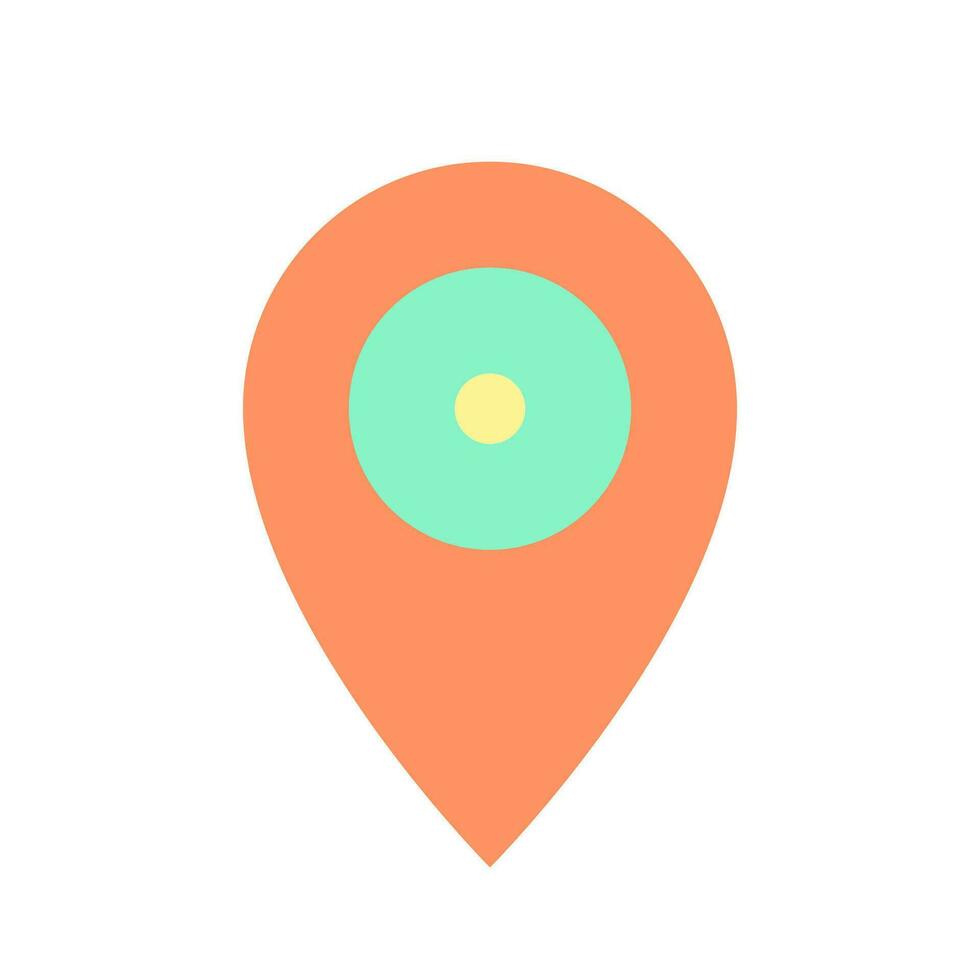 Location mark flat color ui icon. Find place on map. Navigation service. Online support. Simple filled element for mobile app. Colorful solid pictogram. Vector isolated RGB illustration