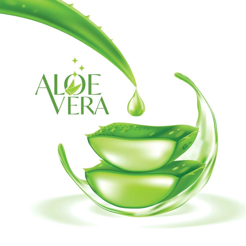 Aloe Vera collagen Serum Skin Care Cosmetic. vector