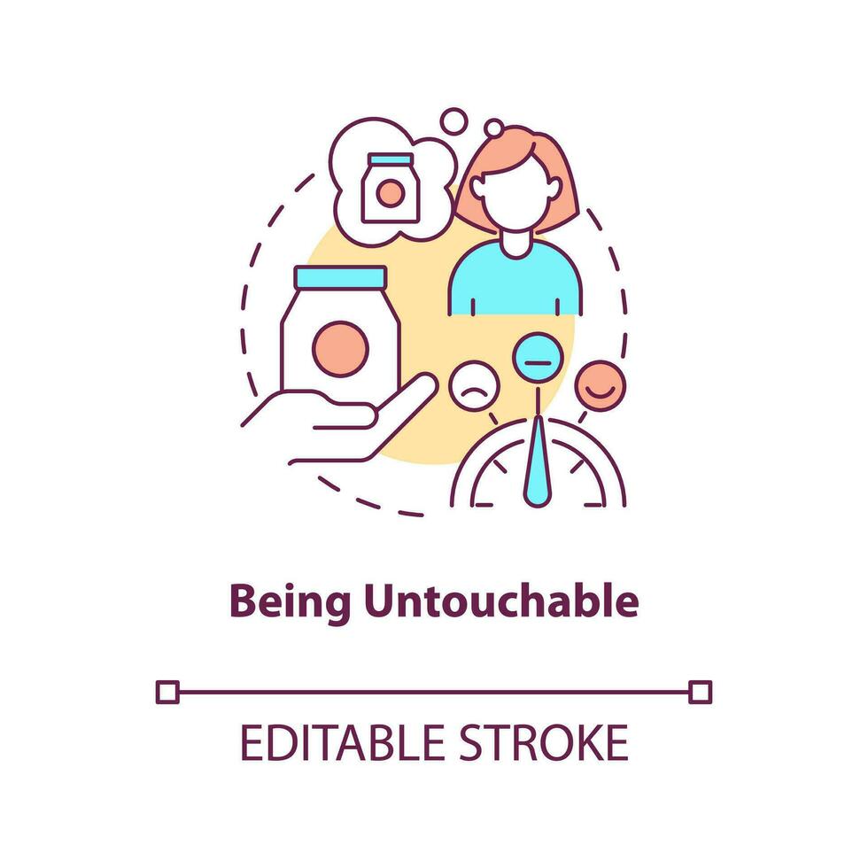 Being untouchable concept icon. Mistake to avoid when attracting customers abstract idea thin line illustration. Isolated outline drawing. Editable stroke vector