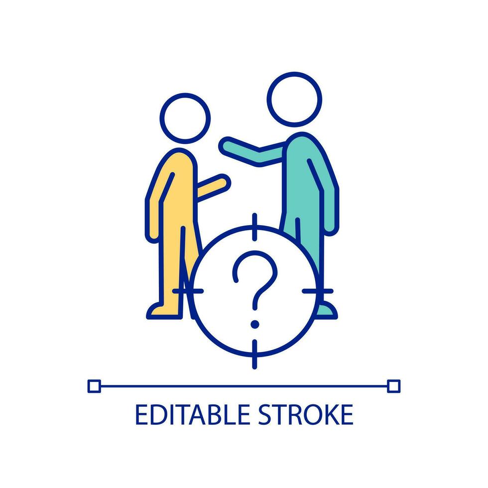 Parenting advice RGB color icon. Family problems. Deal with teenager. Father and son communication. Isolated vector illustration. Simple filled line drawing. Editable stroke