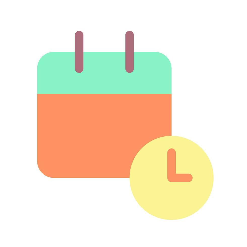 calendario en línea plano color ui icono. calendario importante eventos. negocio y personal planificador. sencillo lleno elemento para móvil aplicación vistoso sólido pictograma. vector aislado rgb ilustración