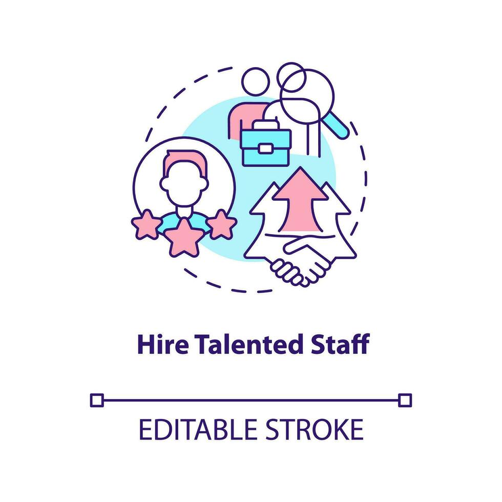 Hire talented staff concept icon. Attracting new customers strategy abstract idea thin line illustration. Isolated outline drawing. Editable stroke vector