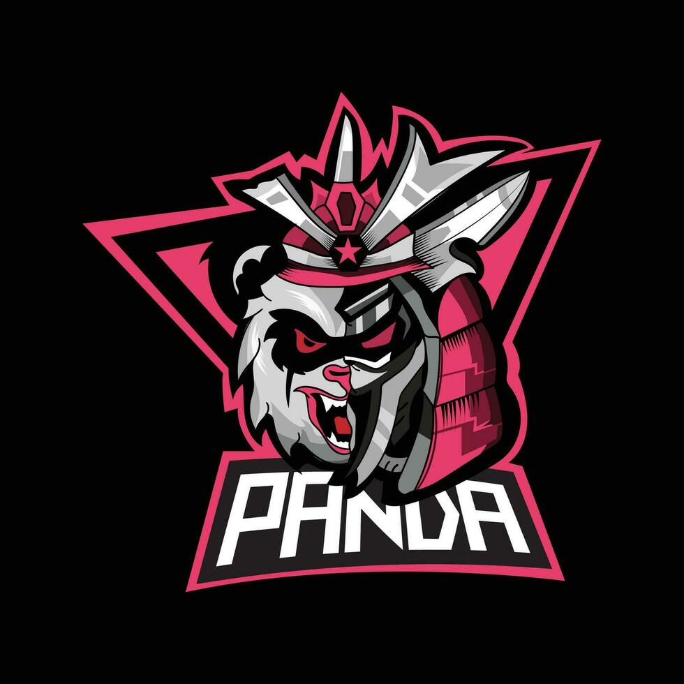 rosado panda deporte logo vector