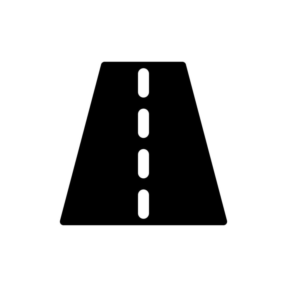 Road surface black glyph ui icon. Roadway markings. Highway. Interstate route. User interface design. Silhouette symbol on white space. Solid pictogram for web, mobile. Isolated vector illustration