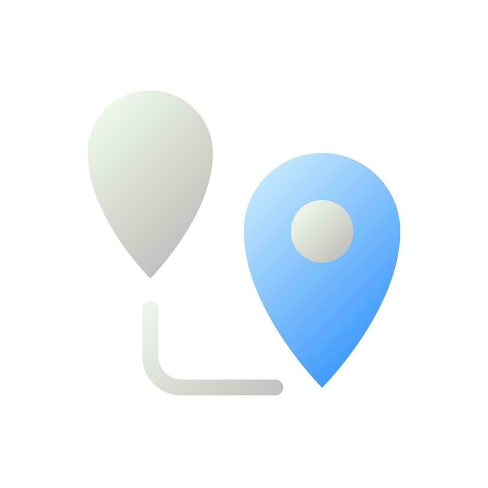 Planning route flat gradient two-color ui icon. GPS navigation. Walking distance. Moving to location. Simple filled pictogram. GUI, UX design for mobile application. Vector isolated RGB illustration