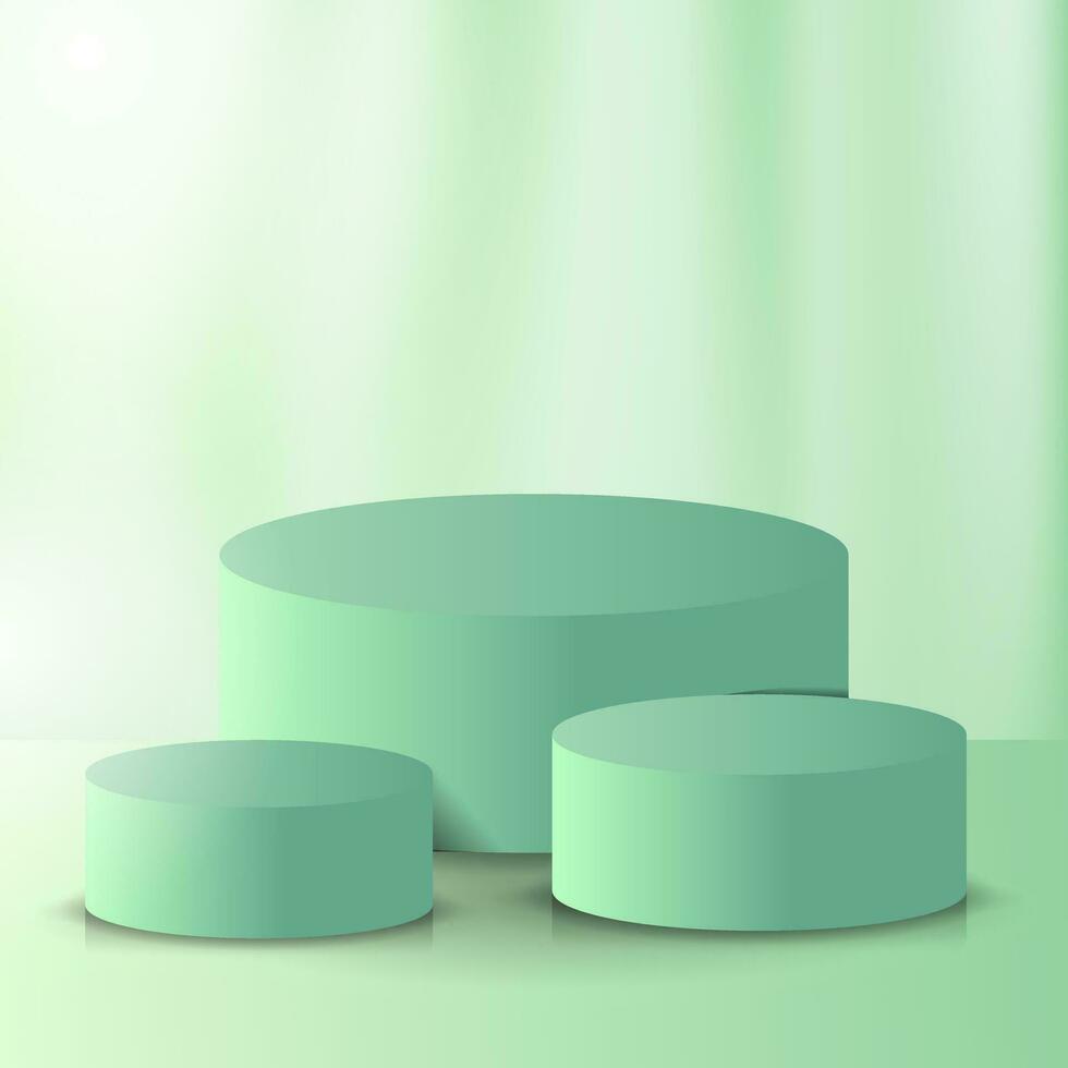 Green pastel podium vector template design