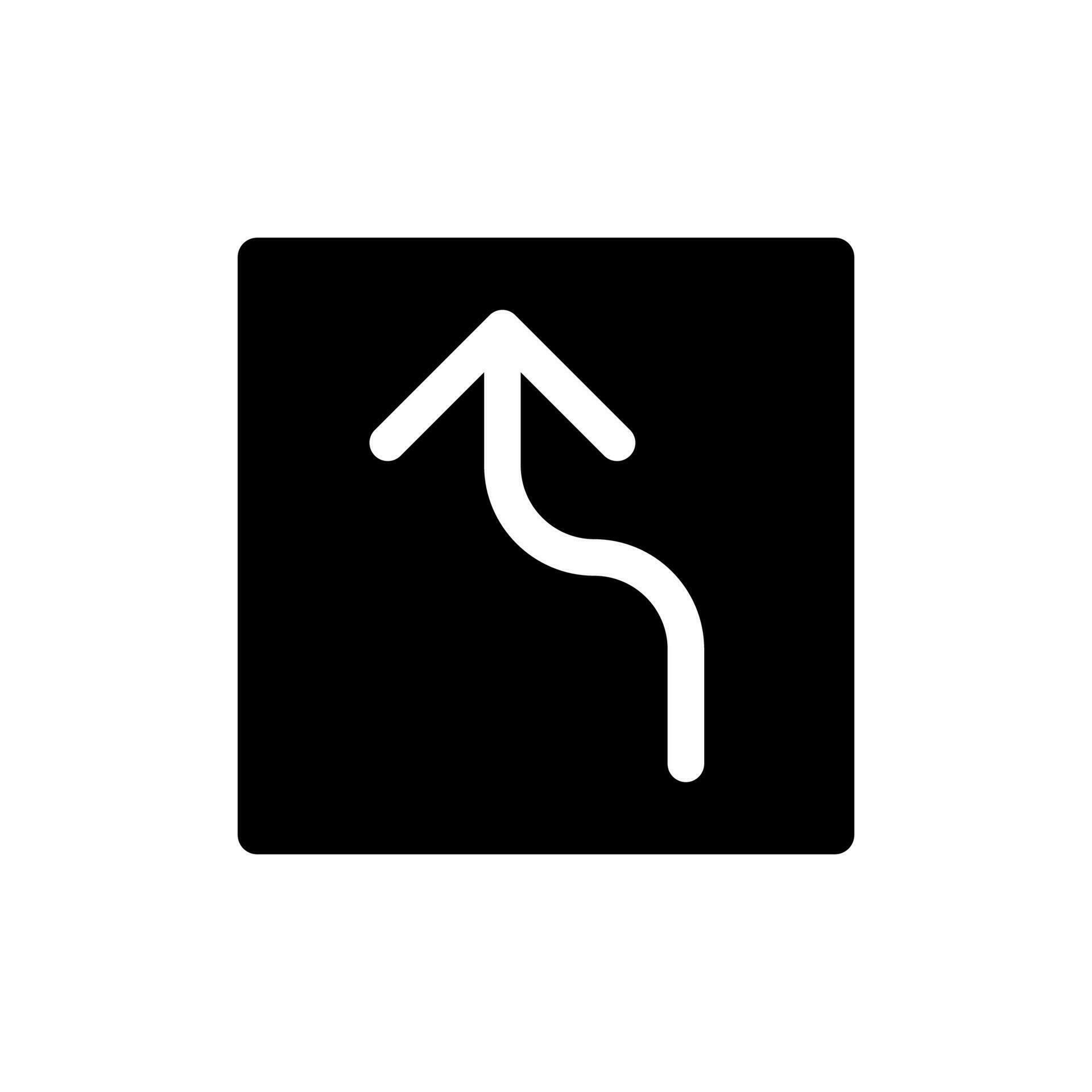 Left reverse turn arrow black glyph ui icon. Reach destination. Road