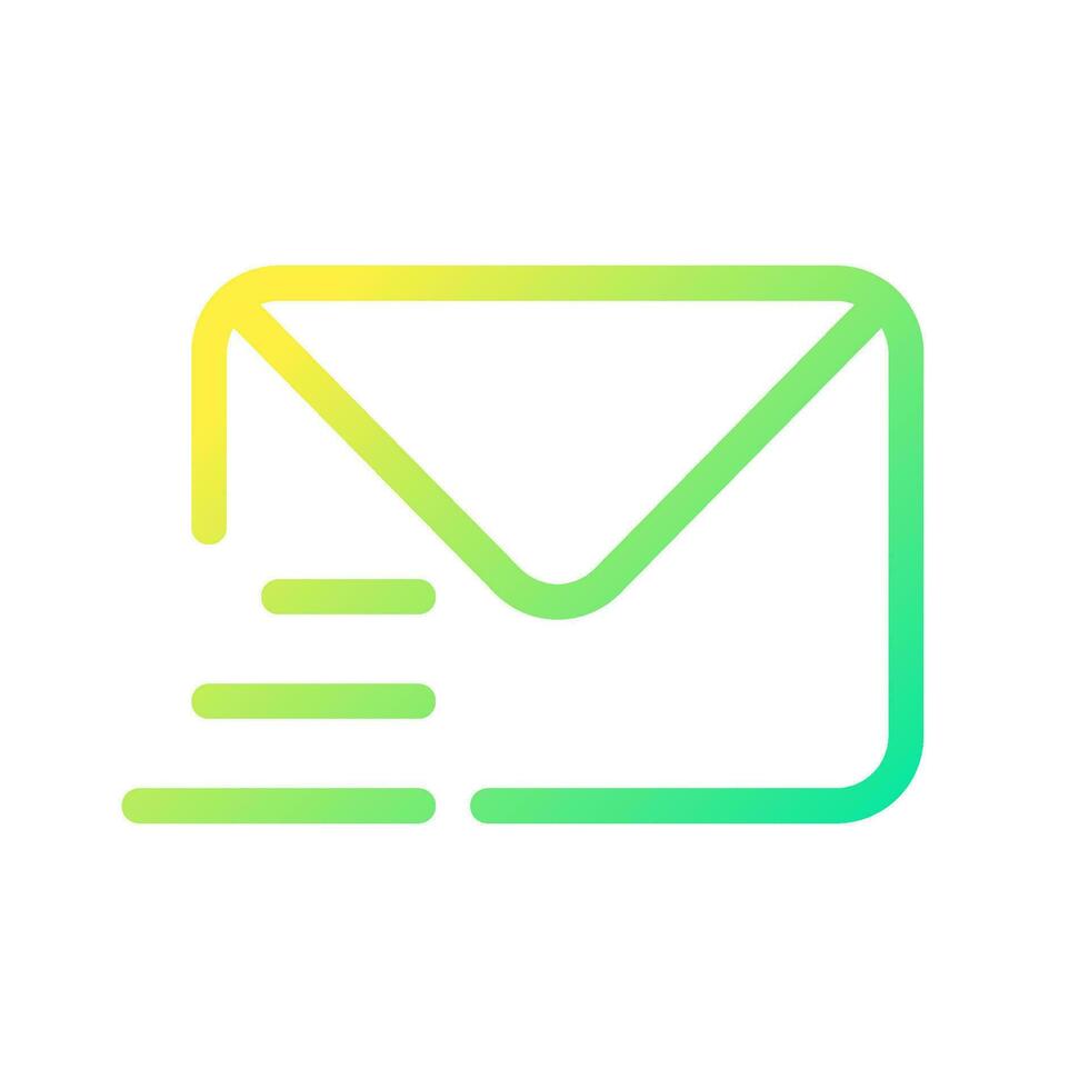 Letter pixel perfect gradient linear ui icon. Written correspondence. Express mail and delivery. Line color user interface symbol. Modern style pictogram. Vector isolated outline illustration
