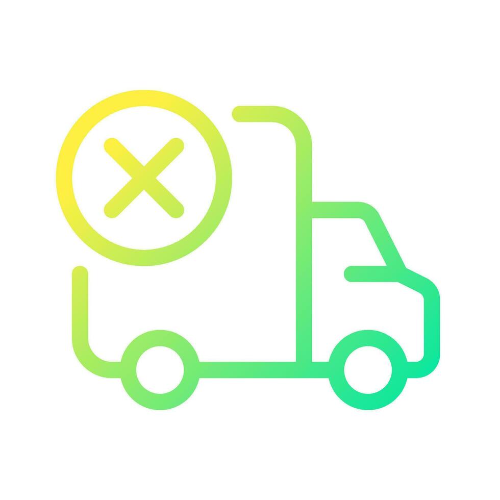 Shipment failed pixel perfect gradient linear ui icon. Cancel cargo transportation. Delivery failure. Line color user interface symbol. Modern style pictogram. Vector isolated outline illustration